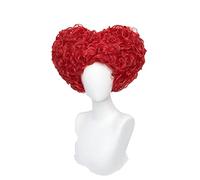 Alice dans Wonderland Red Queen Cosplay Wig Rôle Play Queen of Hearts Couleur Couleur Cheveux Rouges Wigs + Perruque