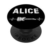 Alice Guitare Battement De Coeur Musique Guitariste PopSockets PopGrip Adhésif