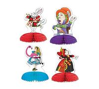 Alice in Wonderland Mini centres de table (décorations de fête) Paquet de 4