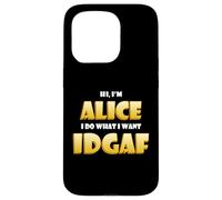 Alice Joke IDGAF Meme Funny Halloween Costume for Alices Coque pour iPhone 15 Pro