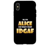 Alice Joke IDGAF Meme Funny Halloween Costume for Alices Coque pour iPhone X/XS