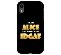 Alice Joke IDGAF Meme Funny Halloween Costume for Alices Coque pour iPhone XR