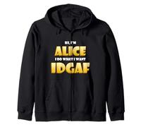 Alice Joke IDGAF Meme Funny Halloween Costume for Alices Sweat à Capuche
