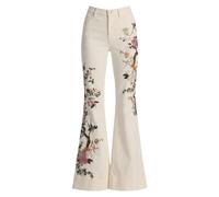 Alice + Olivia - Magnifique Jean Brodé - Femme - Jeans - Blanc - Taille: W24