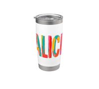 Alice Prénom Lettres colorées coups de pinceau Gobelet isotherme en acier inoxydable double paroi