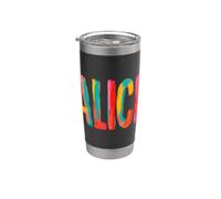 Alice Prénom Lettres colorées coups de pinceau Gobelet isotherme en acier inoxydable double paroi