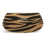 Alice Wheeler Étui à lunettes, extérieur en cuir végétalien, intérieur en velours, 13,5 x 7,5 cm, motif léopard zèbre uni, Zèbre foncé, 13.5 X 7.5 Centimeters