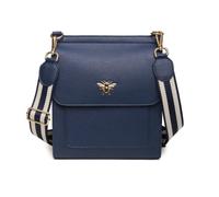 Alice Wheeler Grand sac à bandoulière Bloomsbury Bee avec sangle rayée, bleu marine, One Size