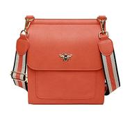 Alice Wheeler Grand sac à bandoulière Bloomsbury Bee avec sangle rayée, Orange, One Size