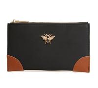 Alice Wheeler London Bee Brompton - Sac à main compact et léger avec emblème d'abeille dorée, bordure en cuir végétalien et poche arrière zippée - 18 x 10,5 cm - Bleu sarcelle, olive, pierre, noir