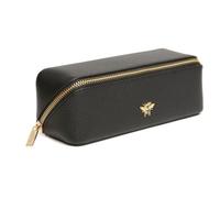 Alice Wheeler London Bee Mini trousse de maquillage - Organiseur de beauté compact pliable en accordéon avec abeille dorée et fermeture éclair - Idéal pour les voyages - 20 x 7,5 x 7,5 cm - Noir, Noir