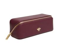 Alice Wheeler London Bee Mini trousse de maquillage - Organiseur de beauté compact pliable en accordéon avec abeille dorée et fermeture éclair - Idéal pour les voyages - 20 x 7,5 x 7,5 cm - Noir, baie