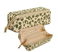 Alice Wheeler London Bee Mini trousse de maquillage - Organiseur de beauté compact pliable en accordéon avec abeille dorée et fermeture éclair - Idéal pour les voyages - 20 x 7,5 x 7,5 cm - Noir