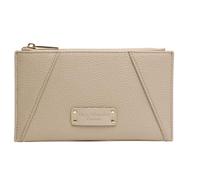 Alice Wheeler London Kensington Purse - Portefeuille compact en cuir végétalien avec logo gravé et détails aux coins - Porte-monnaie élégant pour tous les jours - Pierre, olive, chocolat - 11 x 8,5 cm