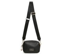 Alice Wheeler London Mini sac à bandoulière Soho pour femme - Sac à bandoulière compact zippé avec breloque abeille dorée et sangle de marque, Noir , Small