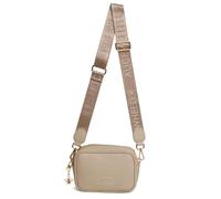 Alice Wheeler London Mini sac à bandoulière Soho pour femme - Sac à bandoulière compact zippé avec breloque abeille dorée et sangle de marque, stone, Small