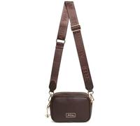 Alice Wheeler London Mini sac à bandoulière Soho pour femme - Sac à bandoulière compact zippé avec breloque abeille dorée et sangle de marque, chocolat, Small
