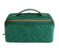 Alice Wheeler London Trousse de voyage en velours avec fermeture éclair dorée 24 x 12 x 12 cm, bleu sarcelle, Voyage de luxe