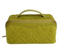 Alice Wheeler London Trousse de voyage en velours avec fermeture éclair dorée 24 x 12 x 12 cm, citron vert, Voyage de luxe