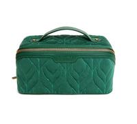 Alice Wheeler London Valise en velours matelassé pour train Bleu sarcelle Coutures décoratives, bleu sarcelle, Mallette de train