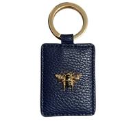 Alice Wheeler Porte-clés abeille en cuir vegan, bleu marine, taille unique