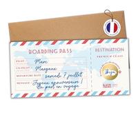 aliceandberry Carte Voyage Surprise à gratter Cadeau - Billet d'embarquement personnalisable - Billet Avion Cadeau - Anniversaire, EVJF, Cadeau couple - Modèle Boarding Pass Anglais