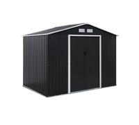 Abri De Jardin En Métal - Ferrain 5.39m² Gris Anthracite - Cabane À Outils Avec Deux Grandes Portes Coulissantes. Kit De Fixation Sol Inclus. Maison De Rangement. Remise Gris