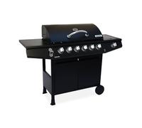 Alice's Garden - Barbecue gaz - Treville - Barbecue 7 brûleurs dont 1 feu latéral noir. avec thermomètre
