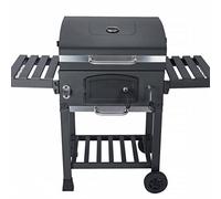Alice's Garden Barbecue Grill Charbon de Bois - Bernard Noir - Fumoir avec récupérateur de Cendres, aérateurs, bac Charbon Ajustable et tablettes rabattables