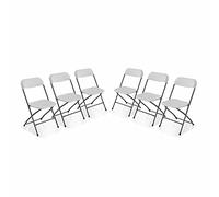 Chaises de réception pliantes - Fiesta - 6 chaises d'appoint en plastique et métal