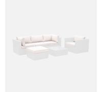 Alice's Garden - Jeu de Housses de Coussins écrues pour Salon de Jardin Caligari - Set Complet