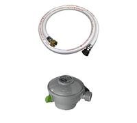 Alice's Garden - Kit Tuyau flexible de gaz 1.5 m à embouts mécaniques + Détendeur Quick-on Ø27mm Butane 28mbar 1,3kg/h, raccord rapide - Normes nf