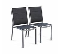 Alice's Garden - Lot de 2 chaises - Chicago/Odenton - Aluminium et textilène Gris