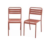 Alice's Garden - Lot de 2 chaises de Jardin Acier. 2 Places. Terracotta. Amelia. L44 x P52 x H79cm