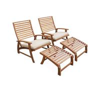 Alice's Garden - Lot de 2 chaises relaxantes. Puebla. 2 chaises. 2 reposes Pieds. 75x59x71cm