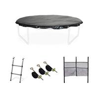Alice's Garden - Pack Accessoires pour Trampoline Ø 250cm Pluton/Gémeaux/Pluton Inner - Échelle. bâche de Protection. Filet de Rangement pour Chaussures et kit d’ancrage
