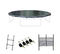 Alice's Garden - Pack Accessoires pour Trampoline Ø 430cm Vénus/Sagittaire/Vénus Inner - Échelle. bâche de Protection. Filet de Rangement pour Chaussures et kit d’ancrage