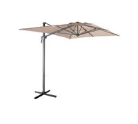 Alice's Garden - Parasol déporté rectangulaire 2x3m - Antibes - Beige - Parasol excentré inclinable. rabattable et rotatif à 360°.
