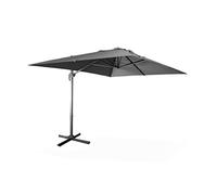 Alice's Garden - Parasol déporté rectangulaire 3x4 m - Wimereux - Gris - Parasol excentré inclinable dans 5 positions. rotatif à 360°.