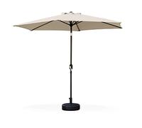 Alice's Garden - Parasol droit rond Ø300cm - Touquet Sable - mât central en aluminium orientable et manivelle d'ouverture