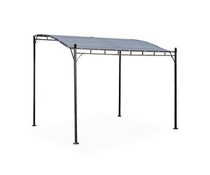 Alice's Garden - Pergola adossée 3x2.5m - Brestum - Toile Grise - Pergola Murale