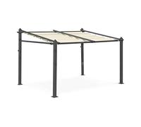 Pergola murale en aluminium - Murum 3x4m - Tonnelle Toile ecru