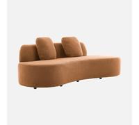 Alice's Garden swe anapé Virgule 3 Places en Tissu Bouclette Camel Forme Organique - Wave L 232 x P 97 x H 68cm