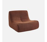 Fauteuil chauffeuse en bouclette texturée terracotta style contemporain 1 place