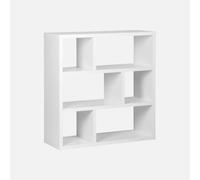 Alice's Garden swe tagère bibliothèque asymétrique 3 Niveaux 6 Compartiments. casiers. Effet Bois Blanc. L 111.2 x P 39 x H 115.2cm