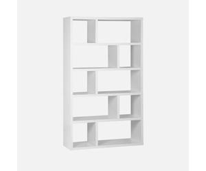 Alice's Garden swe tagère bibliothèque asymétrique 5 Niveaux 10 Compartiments. casiers. Effet Bois Blanc. L 111.2 x P 39 x H 190cm
