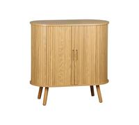 Alice's Garden swe uffet Portes 2 coulissantes avec étagère. décor Bois rainuré. Buffet Bas. L 80 x P 40 x H 80cm