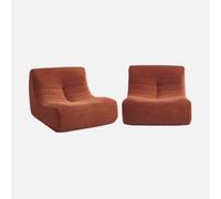 Alice's Garden swe hauffeuse Velours côtelé 2 Places Terracotta L 91 x P 105 x H 72 cm - SOKOL