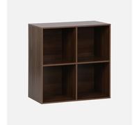 Alice's Garden sweeek - Etagère. bibliothèque. Module de Rangement décor Bois Noyer 4 Compartiments L 70 x P 35 x H 70cm - Kompo