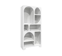 Alice's Garden sweeek - Etagère bibliothèque Organique Effet Bois Blanc Plusieurs niches 8 Compartiments